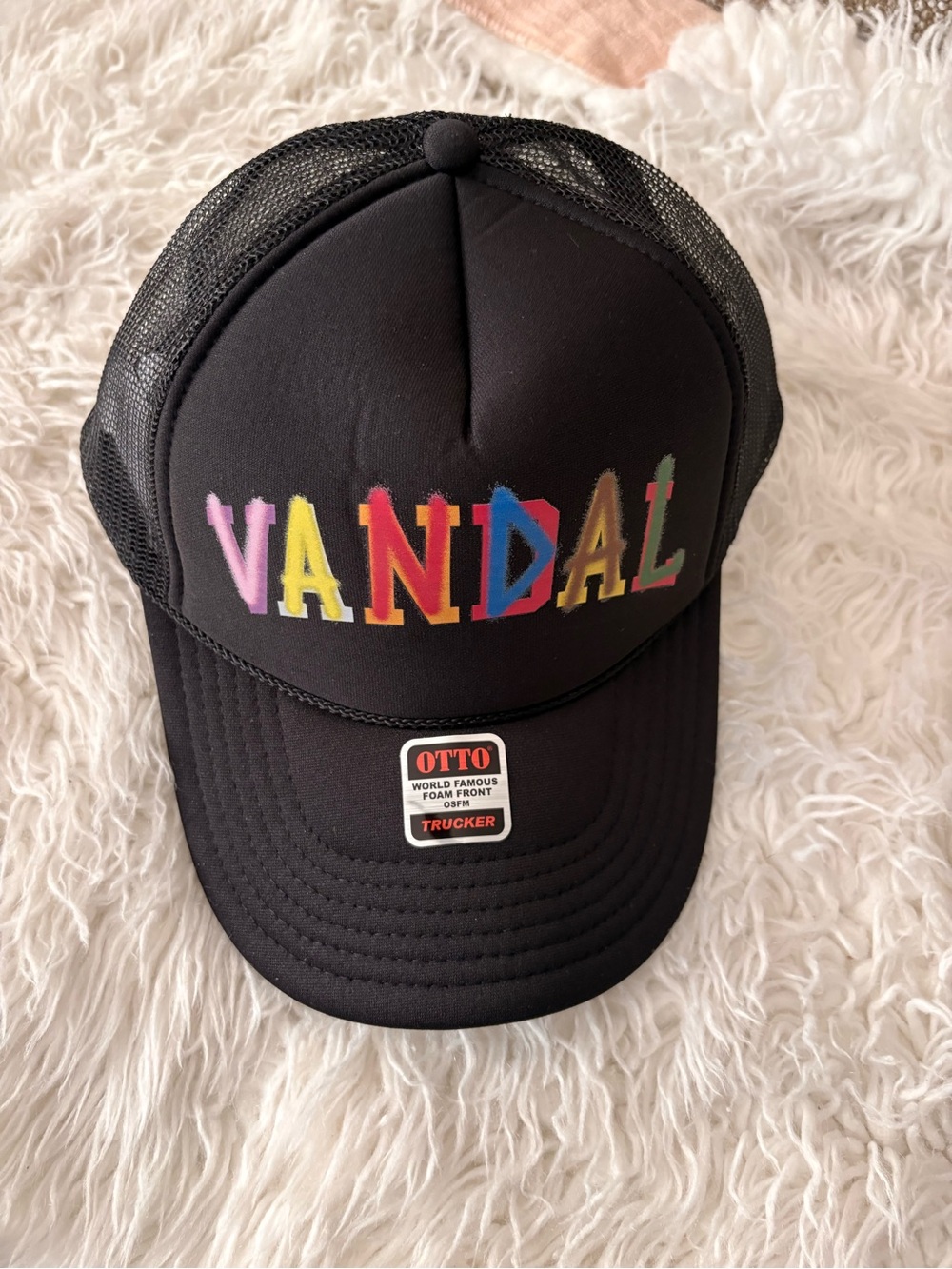 VANDAL Black Trucker Hat by OTTO